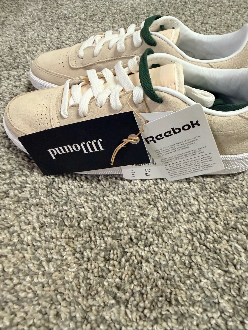 Reebok JJJJound Club C85 Suede Tan Sneakers w/ extra Dark Green Laces NWT + Box - Picture 8 of 11